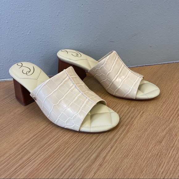 Sam‎ Edelman “Sonya Croc-Embossed Textured Faux” Leather Sandals NWT - Picture 6 of 11